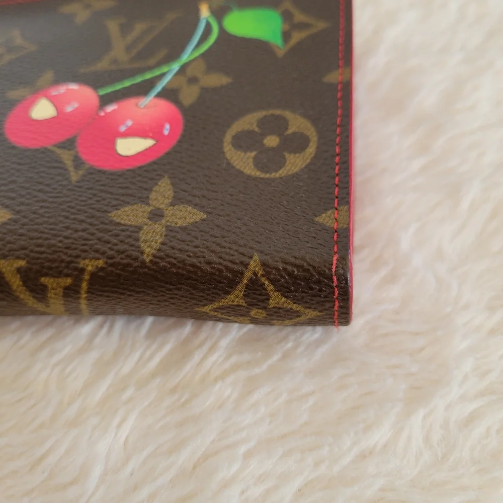 💕LIMITED Edition Louis Vuitton Porte-Monnaie Zippy Wallet Monogram Cerises